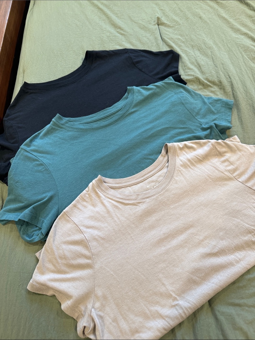 a new day Women's Tee Trio in Black, Teal, and Cream